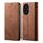 Custodia per telefono in pelle flip con texture denim per Honor 200 Pro (marrone) Custodia per telefono in pelle flip con texture denim per Honor 200 Pro (marrone)