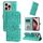 Custodia per telefono in pelle girasole goffrata per iPhone 16 Pro (verde)