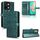 Per vivo Y28 4G Custodia in pelle con trama a nido d'ape a pois (verde)