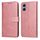 Custodia per cellulare in pelle flip classica con texture di vitello per Sony Xperia 5 V (oro rosa)