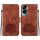 Custodia per telefono in pelle goffrata Lotus per Honor 90 Lite (marrone)