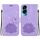 Custodia per telefono in pelle goffrata Lotus per Honor 90 Lite (viola)