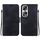 Custodia per telefono in pelle goffrata Honor 90 Pro Lotus (nera)