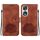 Custodia per telefono in pelle goffrata per Honor 90 Lotus (marrone)