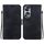 Custodia per telefono in pelle goffrata Honor 70 Lotus (nera)