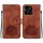 Custodia per telefono in pelle goffrata Lotus per Honor X6a (marrone)