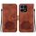 Custodia per telefono in pelle goffrata Lotus per Honor X8a (marrone)