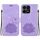 Custodia per telefono in pelle goffrata per Honor X8a Lotus (viola)