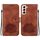 Custodia per telefono in pelle goffrata Lotus per Samsung Galaxy S22+ 5G (marrone) Custodia per telefono in pelle goffrata Lotus per Samsung Galaxy S22+ 5G (marrone)