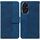 Custodia per telefono in pelle goffrata geometrica per Honor 200 (blu)