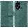 Custodia per telefono in pelle goffrata geometrica per Honor 200 (verde)