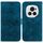 Custodia per telefono in pelle goffrata Honor Magic6 Pro Lily (blu scuro)