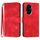 Custodia per telefono in pelle con motivo a linee per Honor 200 (rosso)