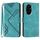 Per Honor 200 Custodia in pelle con motivo a linee Skin Feel (azzurro)