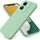 Custodia per telefono a copertura totale antigoccia in silicone liquido tinta unita per vivo Y27s (verde)