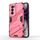 Per OPPO Reno12 Global Punk Armor 2 in 1 PC + TPU Custodia per telefono con supporto (rosso chiaro)