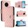 Custodia per cellulare in pelle con texture rombica per Honor 50 Lite / Huawei nova 8i con cordino (rosa corallo) Custodia per cellulare in pelle con texture rombica per Honor 50 Lite / Huawei nova 8i con cordino (rosa corallo)