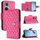 Custodia per cellulare in pelle con texture rombica per Honor 50 Pro / Huawei nova 9 Pro con cordino (rosa rosso) Custodia per cellulare in pelle con texture rombica per Honor 50 Pro / Huawei nova 9 Pro con cordino (rosa rosso)