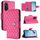 Custodia per cellulare in pelle con texture rombica per Honor 50 SE / Huawei nova 9 SE con cordino (rosa rosso) Custodia per cellulare in pelle con texture rombica per Honor 50 SE / Huawei nova 9 SE con cordino (rosa rosso)