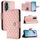 Per Honor 60 Pro Custodia per cellulare in pelle con texture rombica con cordino (rosa corallo) Per Honor 60 Pro Custodia per cellulare in pelle con texture rombica con cordino (rosa corallo)