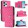 Custodia per cellulare in pelle con texture rombica per Honor 60 SE con cordino (rosa rossa) Custodia per cellulare in pelle con texture rombica per Honor 60 SE con cordino (rosa rossa)