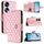 Custodia per cellulare in pelle con texture rombica per Honor 70 con cordino (rosa) Custodia per cellulare in pelle con texture rombica per Honor 70 con cordino (rosa)