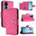 Custodia per cellulare in pelle con texture rombica per Honor 80 con cordino (rosa rossa) Custodia per cellulare in pelle con texture rombica per Honor 80 con cordino (rosa rossa)