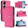 Custodia per cellulare in pelle con texture rombica per Honor 90 Pro con cordino (rosa rossa) Custodia per cellulare in pelle con texture rombica per Honor 90 Pro con cordino (rosa rossa)