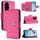 Custodia per cellulare in pelle con texture rombica per Honor 200 con cordino (rosa rossa) Custodia per cellulare in pelle con texture rombica per Honor 200 con cordino (rosa rossa)