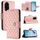 Per Honor 200 Pro Custodia per cellulare in pelle con texture rombica con cordino (rosa corallo) Per Honor 200 Pro Custodia per cellulare in pelle con texture rombica con cordino (rosa corallo)