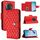 Custodia per telefono in pelle Flip con texture rombica per Honor Magic5 Pro con cordino (rosso) Custodia per telefono in pelle Flip con texture rombica per Honor Magic5 Pro con cordino (rosso)