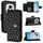 Per Honor Magic6 Pro Custodia per cellulare in pelle con texture rombica con cordino (nero) Per Honor Magic6 Pro Custodia per cellulare in pelle con texture rombica con cordino (nero)