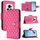Custodia per cellulare in pelle con texture rombica per Honor Magic6 Pro con cordino (rosa rossa) Custodia per cellulare in pelle con texture rombica per Honor Magic6 Pro con cordino (rosa rossa)