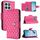 Custodia per cellulare in pelle con texture rombica per Honor X8b con cordino (rosa rossa) Custodia per cellulare in pelle con texture rombica per Honor X8b con cordino (rosa rossa)