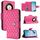 Custodia per cellulare in pelle con texture rombica per Honor X9b / Magic6 Lite con cordino (rosa rossa) Custodia per cellulare in pelle con texture rombica per Honor X9b / Magic6 Lite con cordino (rosa rossa)