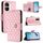 Custodia per cellulare in pelle con texture rombica per Honor X40i con cordino (rosa) Custodia per cellulare in pelle con texture rombica per Honor X40i con cordino (rosa)