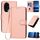 Per Honor 200 YX0070 Custodia per telefono in pelle con fibbia in fibra di carbonio con cordino (rosa) Per Honor 200 YX0070 Custodia per telefono in pelle con fibbia in fibra di carbonio con cordino (rosa)