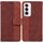 Per OPPO Reno12 5G Custodia per telefono in pelle goffrata geometrica globale (marrone) Per OPPO Reno12 5G Custodia per telefono in pelle goffrata geometrica globale (marrone)