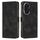 Custodia per telefono in pelle con triangolo per Honor 200 Dream con cordino (nero) Custodia per telefono in pelle con triangolo per Honor 200 Dream con cordino (nero)