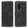 Custodia in pelle con motivo a strisce per Honor 200 Pro con cordino (nero) Custodia in pelle con motivo a strisce per Honor 200 Pro con cordino (nero)