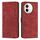 Per vivo V30e Custodia per telefono in pelle con motivo a strisce Skin Feel con cordino (rosso)