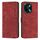 Custodia per cellulare in pelle con motivo a strisce per vivo Y28 4G con cordino (rosso)