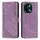 Custodia per cellulare in pelle con motivo a strisce per vivo Y28 4G con cordino (viola)