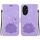 Custodia per telefono in pelle goffrata Honor 200 Lotus (viola)
