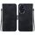 Custodia per telefono in pelle goffrata Honor 200 Lotus (nera)