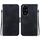 Custodia per telefono in pelle goffrata Honor 200 Pro Lotus (nera)