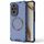 Custodia per telefono antiurto con anello magnetico a nido d'ape per Honor 200 (blu)