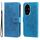 Custodia per telefono in pelle con stampa a sette petali di fiori per Honor 200 Pro (blu) Custodia per telefono in pelle con stampa a sette petali di fiori per Honor 200 Pro (blu)