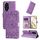 Custodia per telefono in pelle girasole goffrata per Honor 200 (viola)