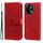 Per vivo Y28 4G Global Custodia per cellulare in pelle con fiori a 7 petali (rossa)